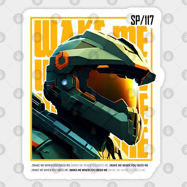 Halo game quotes - Master chief - Spartan 117 - WQ01-v6 Sticker by trino21